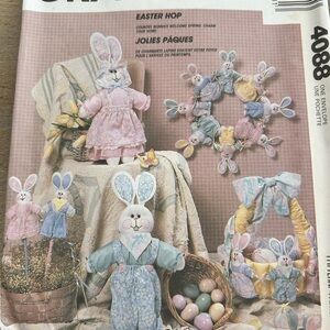 5/$25 Easter Bunny Fabric Doll & Decor Set Mccall 4088